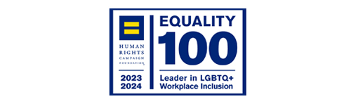 Logo for Human Rights Campaign Foundation Best Places to work for LGBTQ Equality 2023-2024
