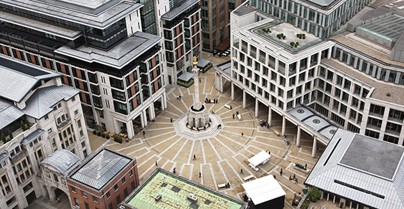 Aerial shot of a market view