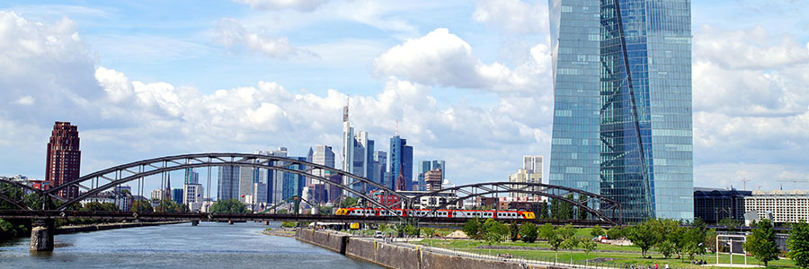 The European Central Bank building in Frankfurt, Germany