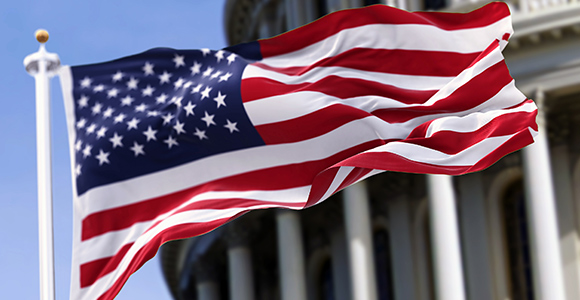 Wide view of U.S. Flag