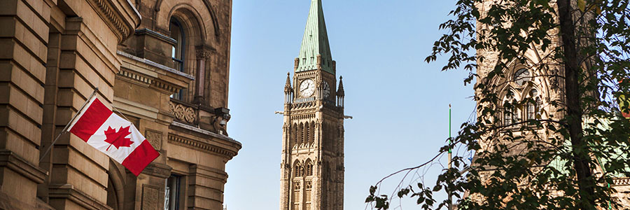 The Canadian Parliament buildings in Ottawa