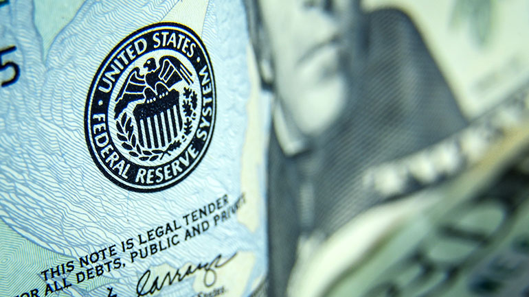 A close-up shot of American legal tender.