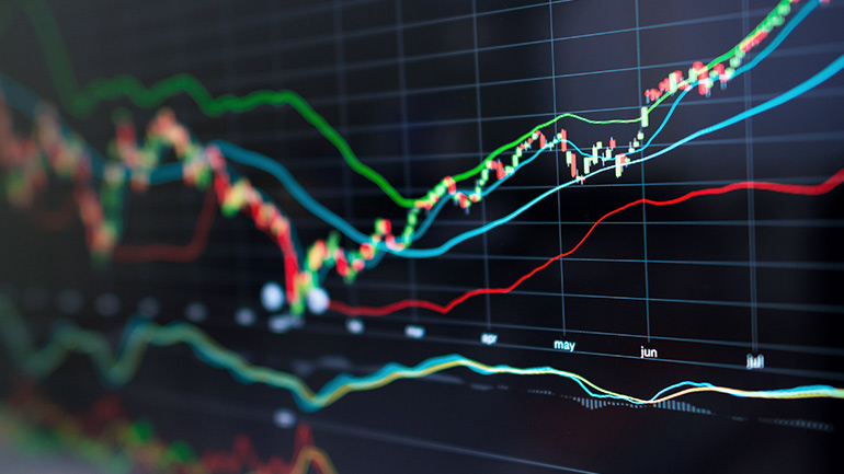 An Image of rising and decline stocks on a chart